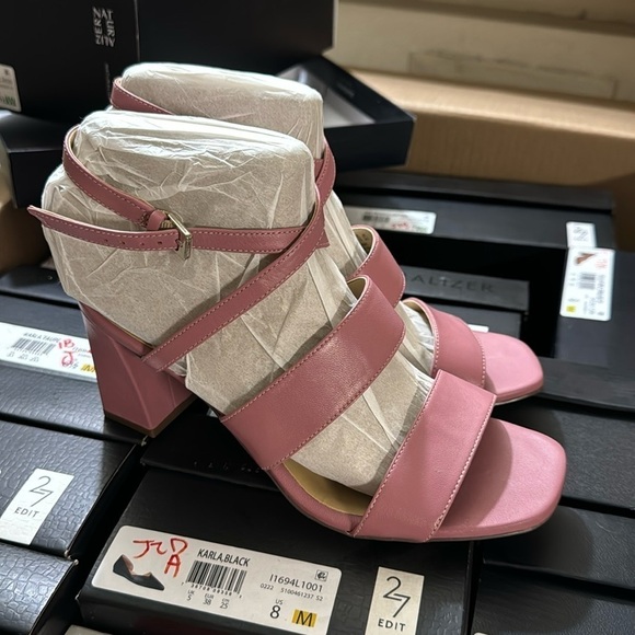 Naturalizer Womens Trinity Leather Square Toe Heels (WIDE) - Picture 5 of 7